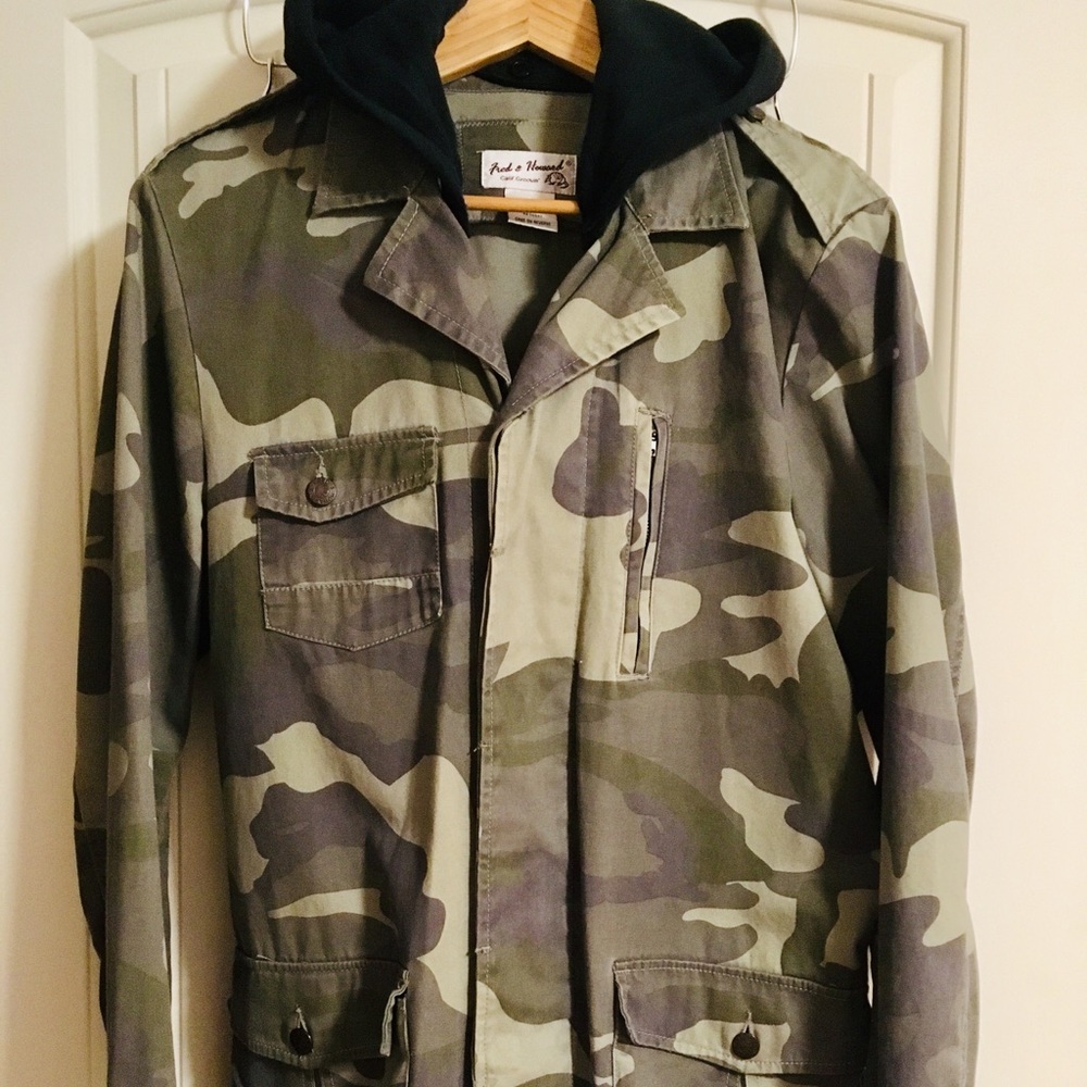 Fred & Howard camouflage hooded field jacket